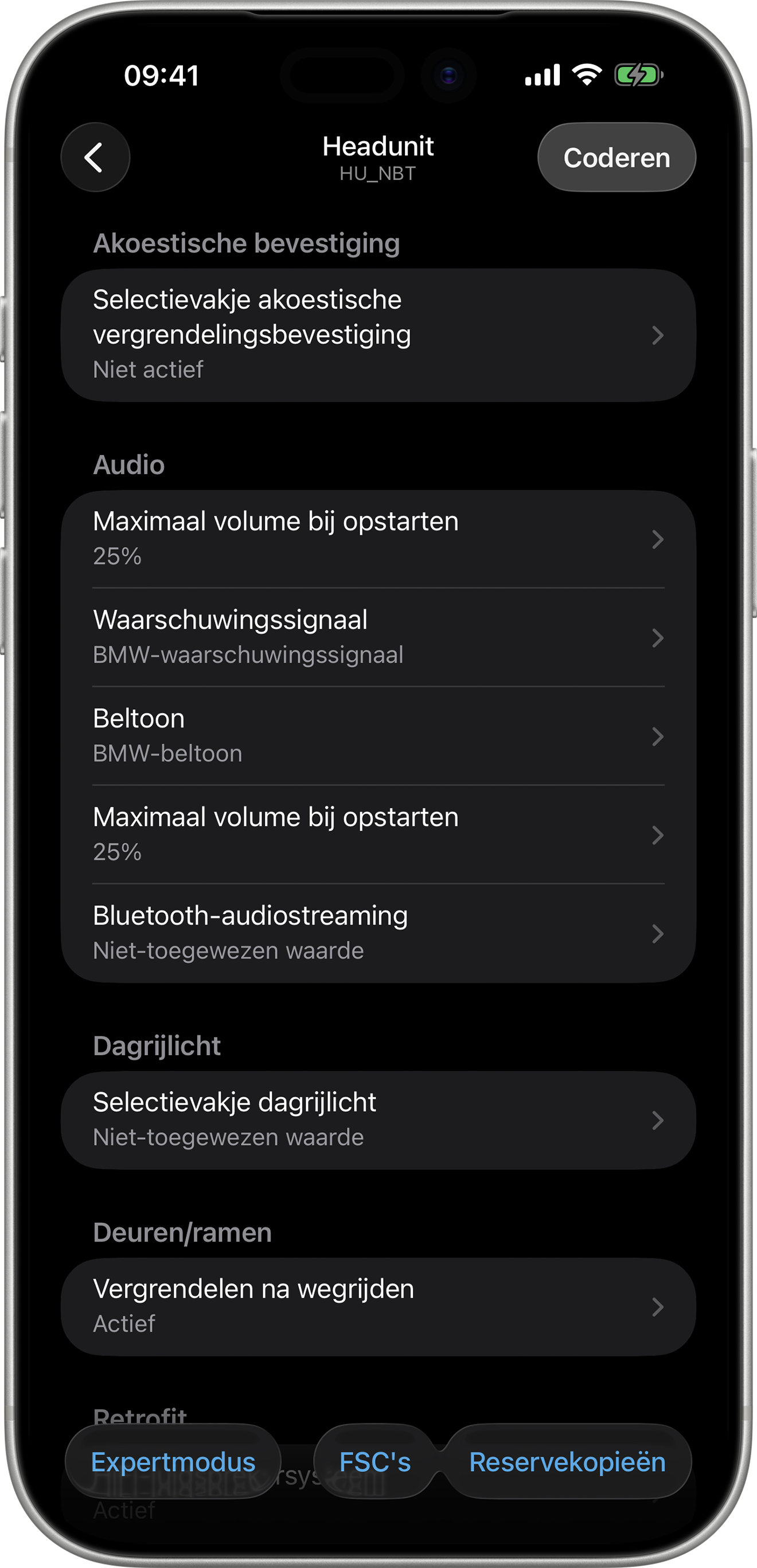 BimmerCode Screenshot Head Unit Screen