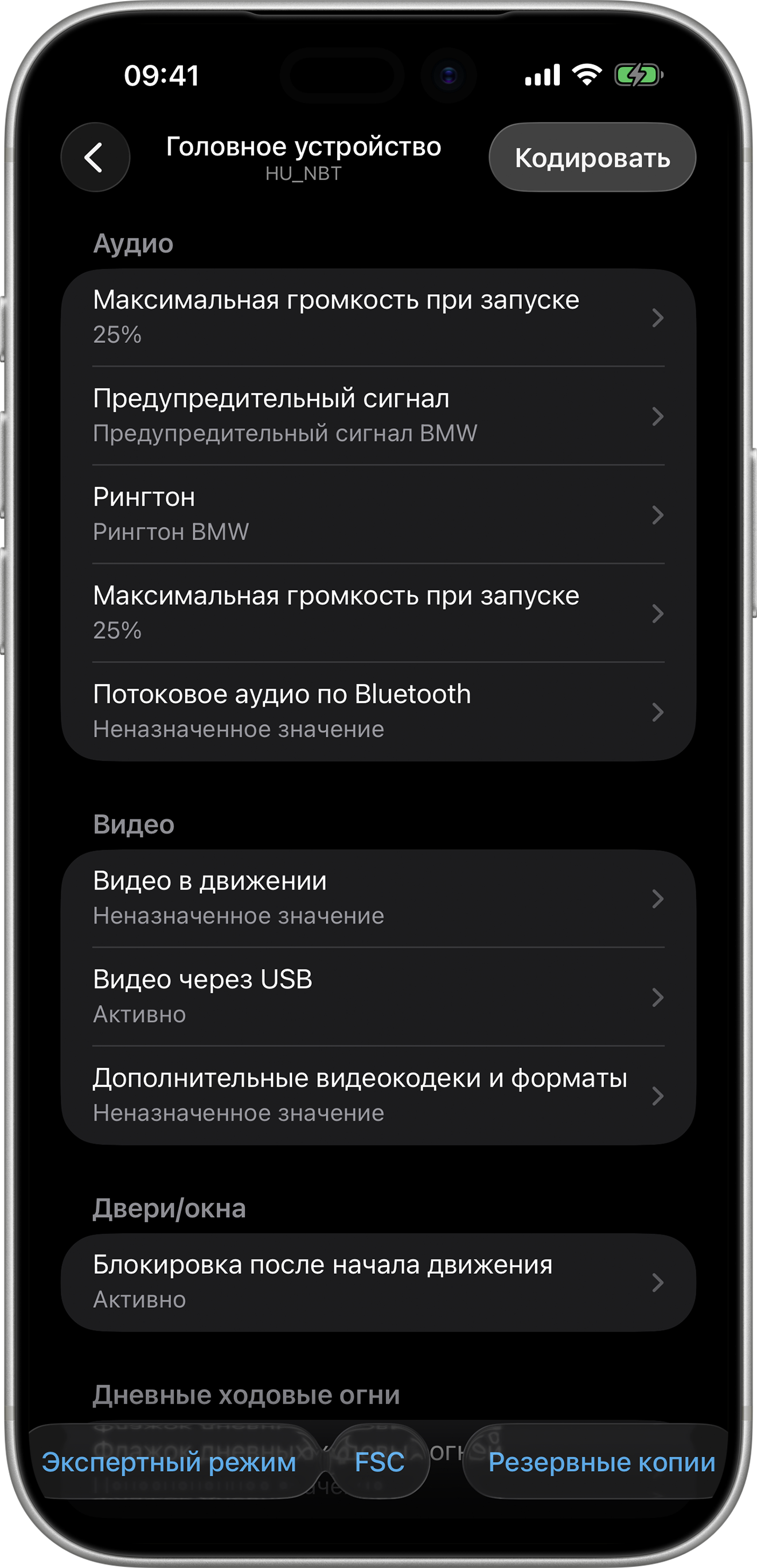 BimmerCode Screenshot Head Unit Screen