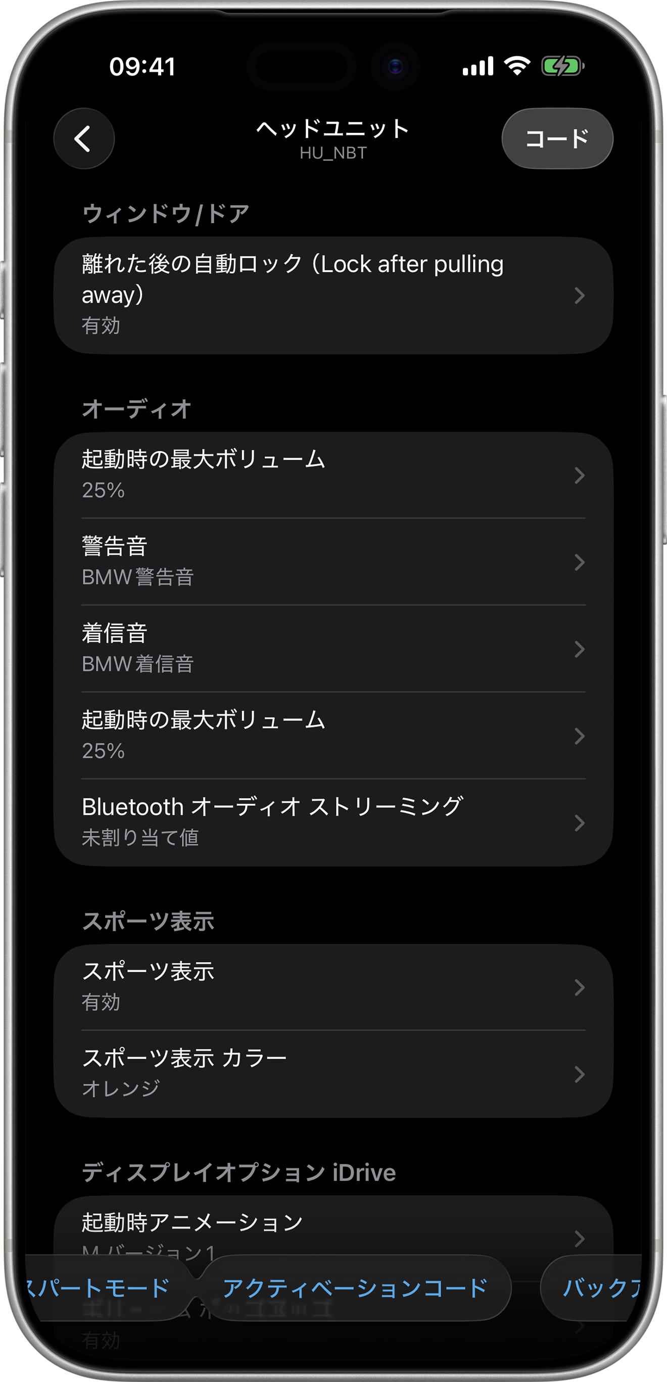 BimmerCode Screenshot Headunit Screen
