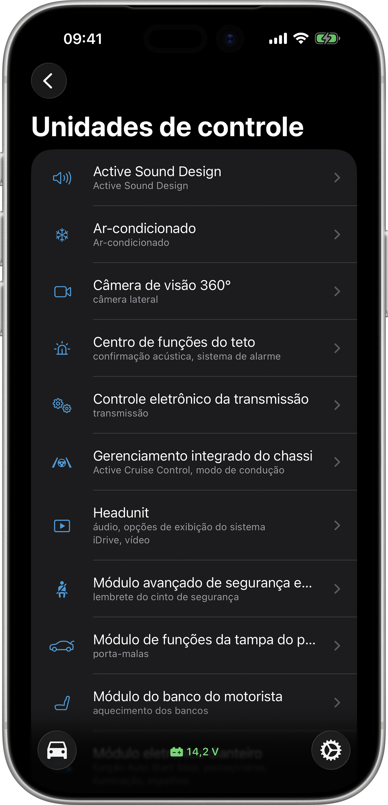 BimmerCode Screenshot Control Units Screen