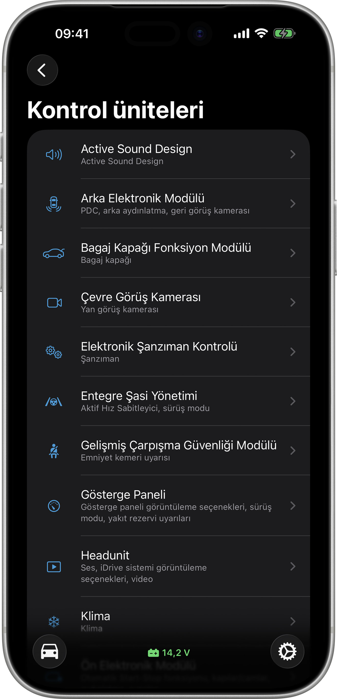 BimmerCode Screenshot Control Units Screen